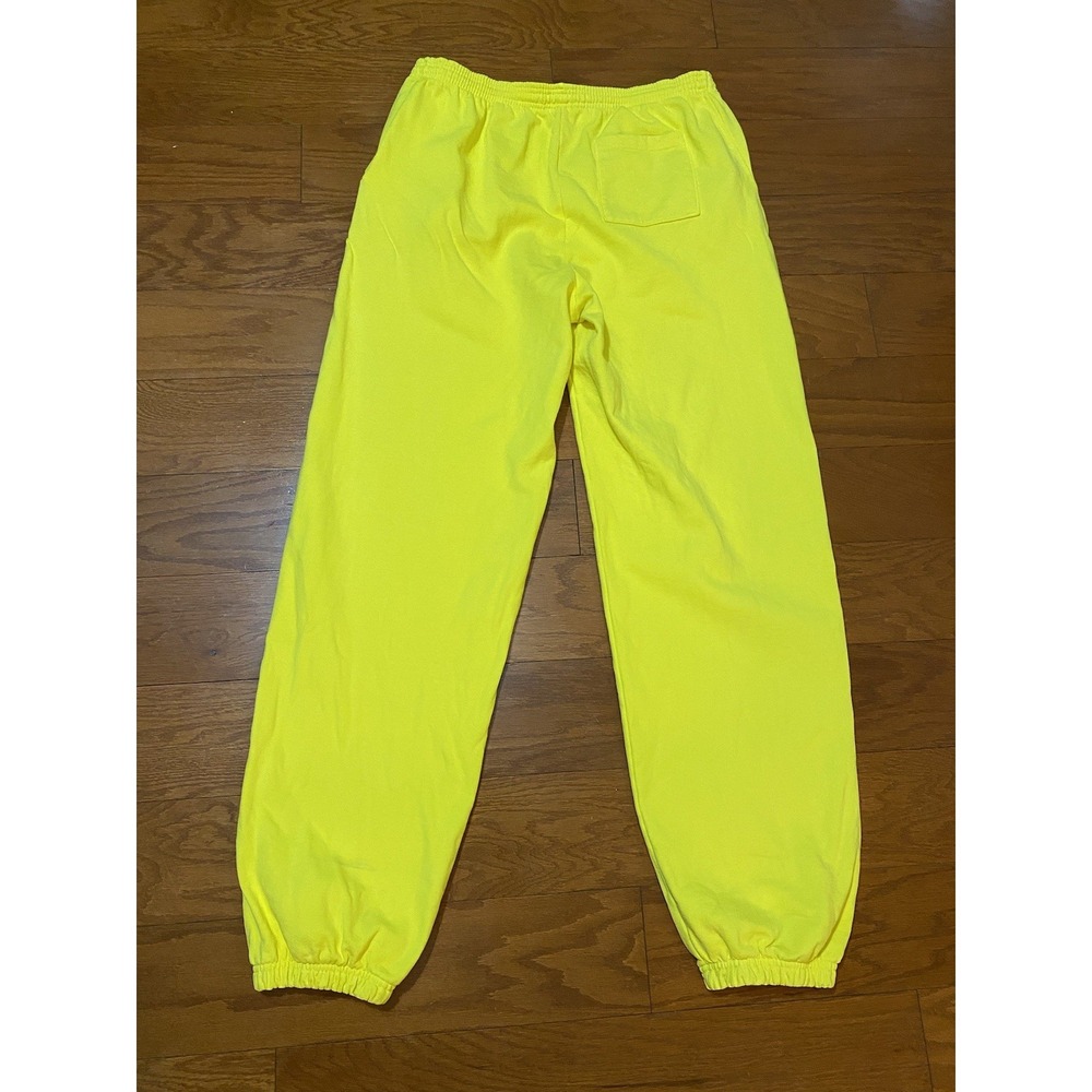 Sp5der Worldwide Yellow Sweatpants Size XXL 2XL 100% Cotton Made In USA - Picture 2 of 7
